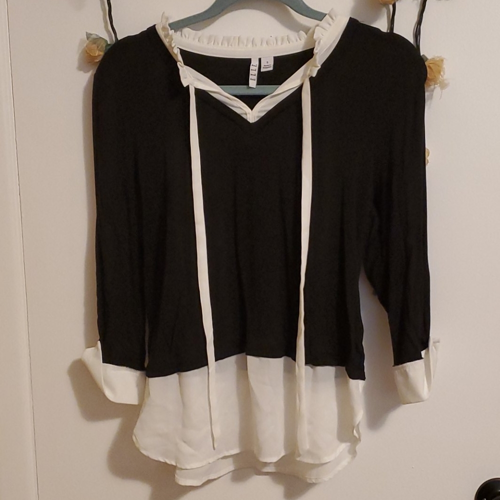 Stylish business casual black and white shirt